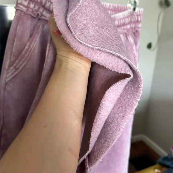 NWOT Zenana Outfitters Dusty Rose Wide Leg Sweatpants - Picture 6 of 8